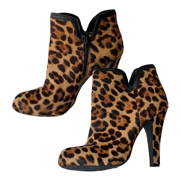 Gianni Bini Women's Leopard Fur Boots Ankle Bootie Comfort Platform Heels, Sz 7M - Picture 5 of 7